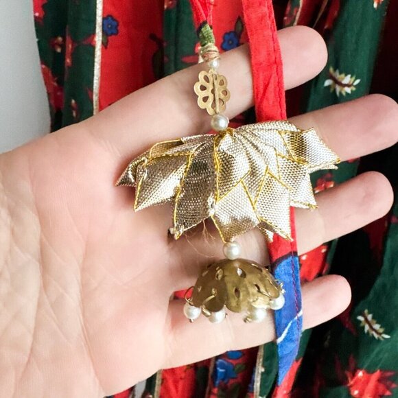 Wide Leg Multicolour Super Wide Leg Palazzo Floral Ethnic Style Pants M - Picture 5 of 12